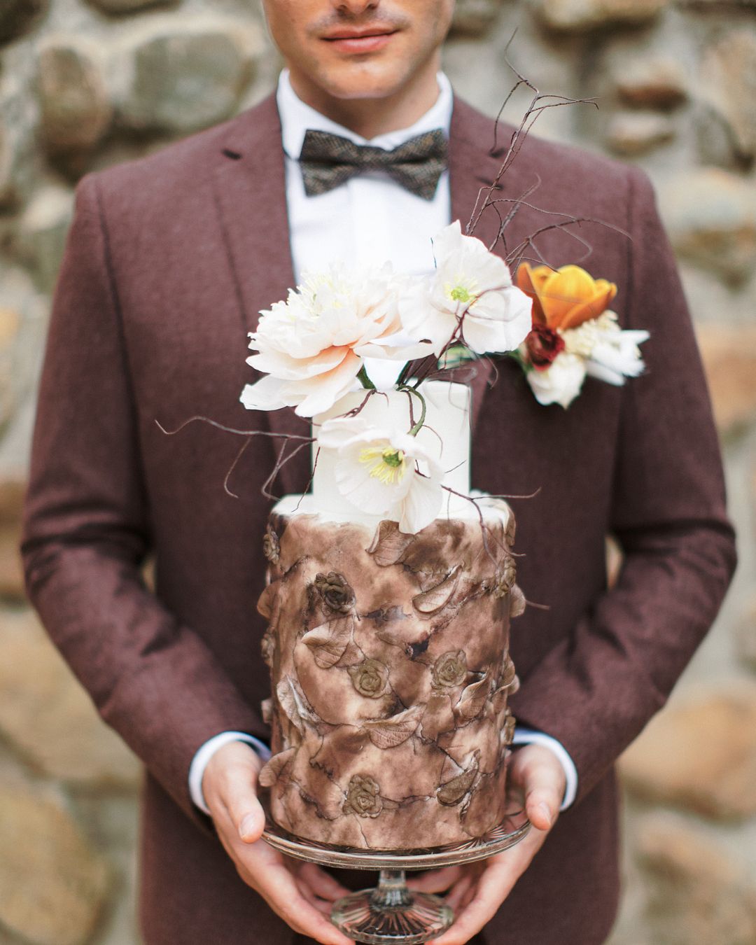 Classic Blue Wedding Cake and Stationery