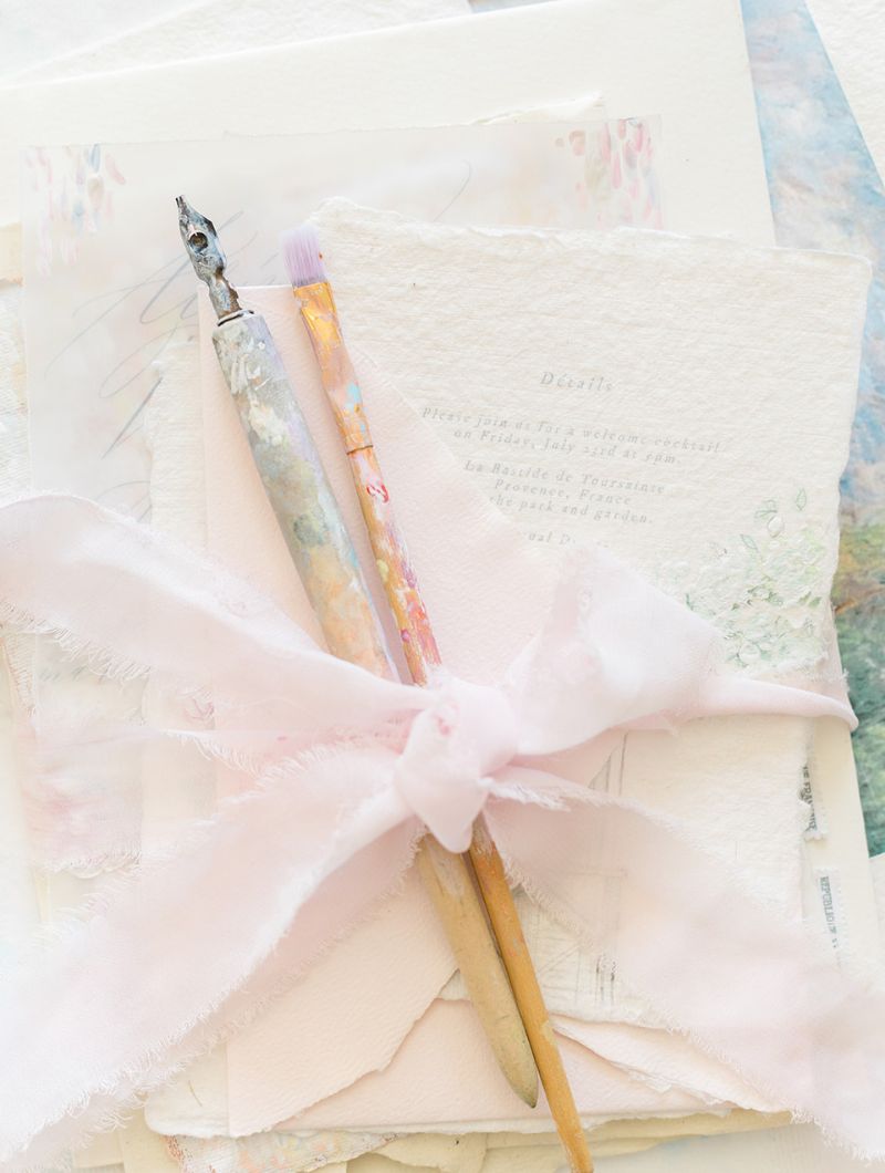 Impressionist Provence Wedding Stationery-Photographer Kristin Sautter