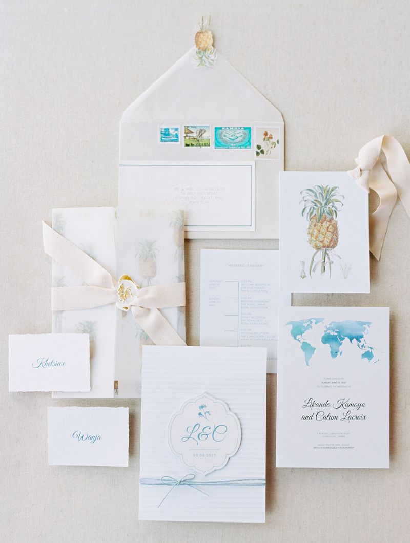 Elegant Minimal Wedding Stationery Victoria Falls